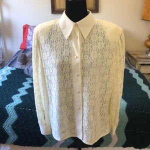 Vintage 1980’s Evan Picone lace blouse